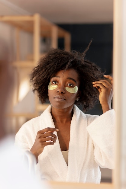 Person doing selfcare beauty treatments