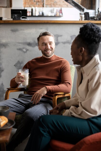 Person drinking beverage while in break time