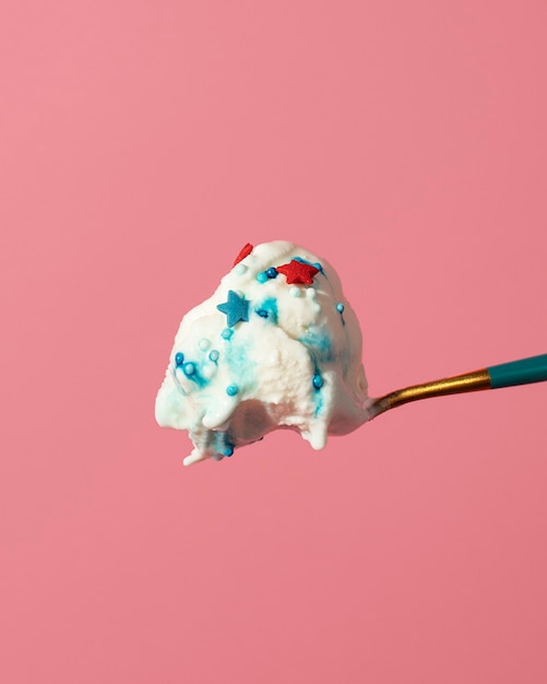 Person eating delicious ice cream