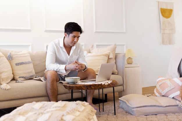 Person enjoying relaxing time at home