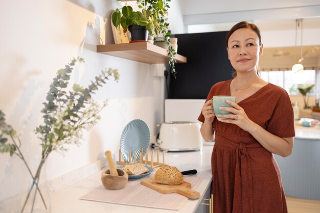 Person enjoying relaxing time at home