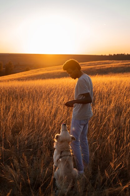 Person enjoying warm and nostalgic sunset