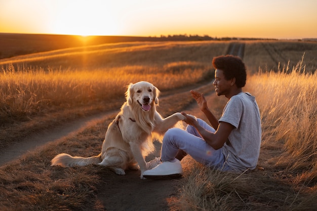 Person enjoying warm and nostalgic sunset