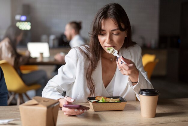 Person getting break time at office