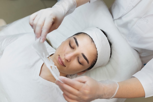 Person getting micro needling beauty treatment