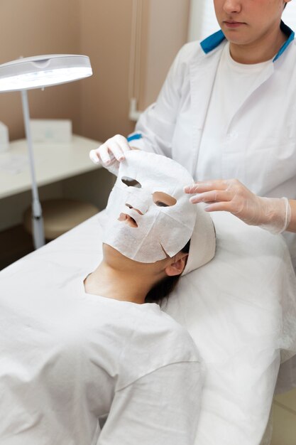 Person getting micro needling beauty treatment