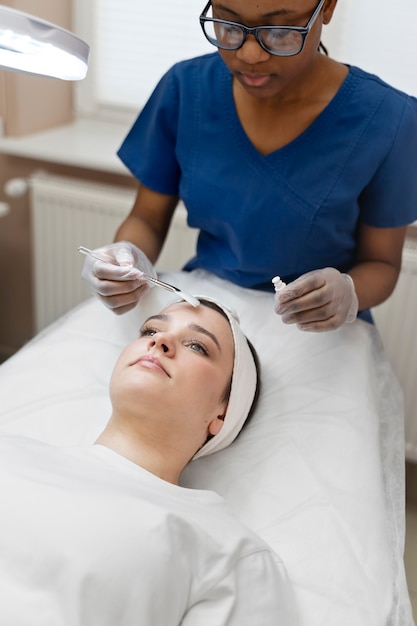 Person getting micro needling beauty treatment