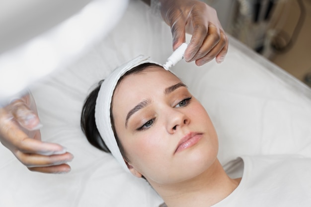 Person getting micro needling beauty treatment