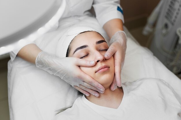 Person getting micro needling beauty treatment