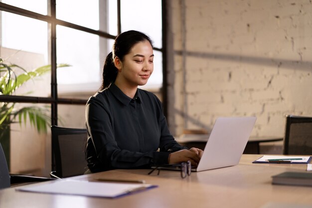 Person getting ready for project meeting