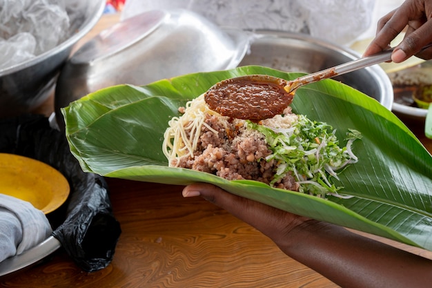 Person getting street food