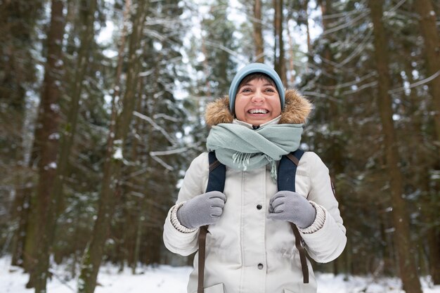 Person having fun in the winter season