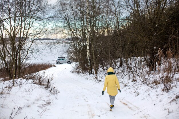 Person having fun in the winter season