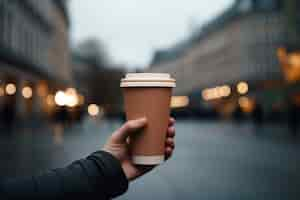 Free photo person holding cup of coffee