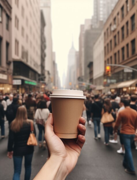 Person holding cup of coffee