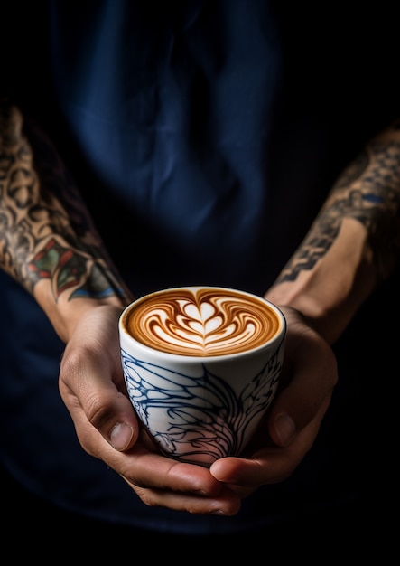 Person holding cup of coffee