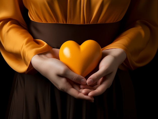 Free photo person holding heart shaped object