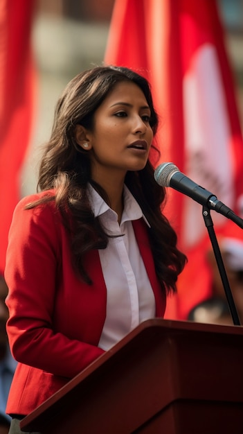 Free photo person holding a speech at official event