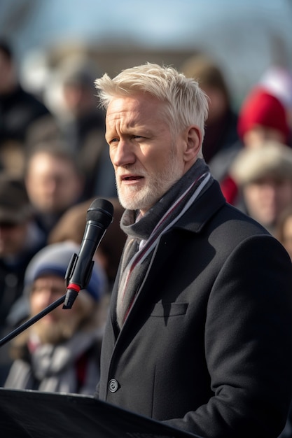 Free photo person holding a speech at official event