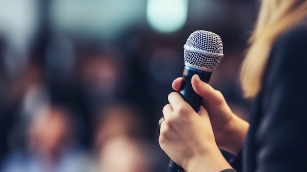 Person holding a speech at official event