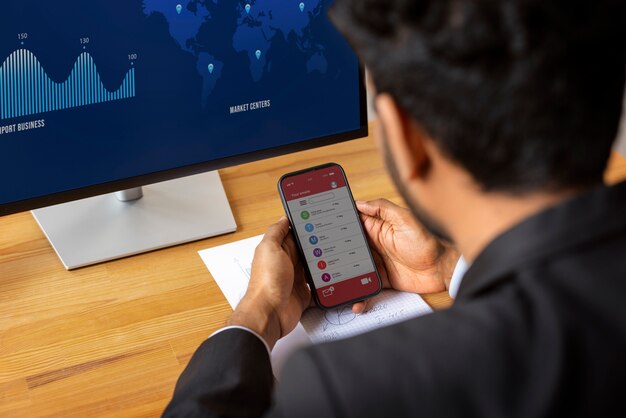 Person looking over finance graphs