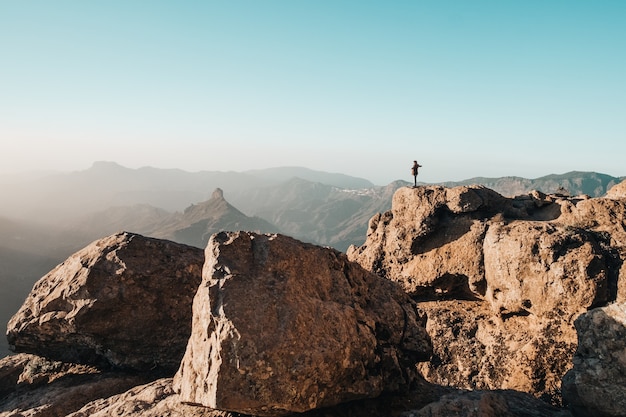 Person in the mountain