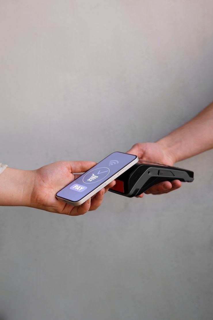 Free Photo person playing contactless