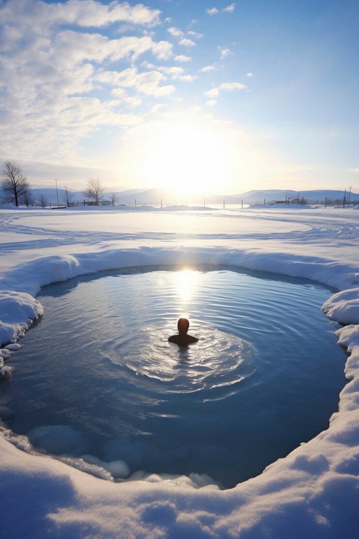 Free Photo person practicing cold exposure for metabolism