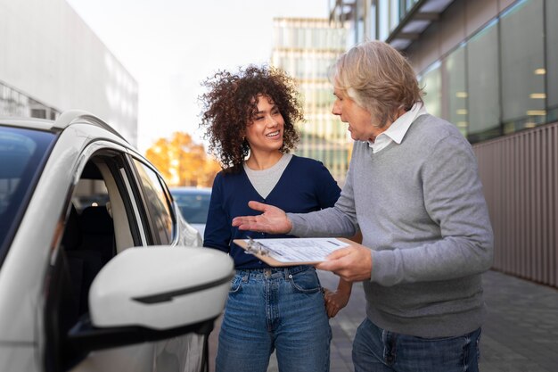 Person preparing to get driver license