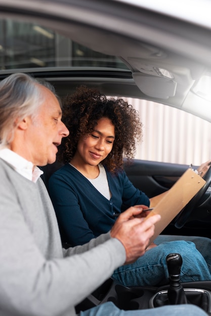 Free photo person preparing to get driver license