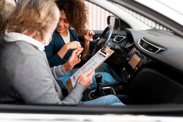 Free photo person preparing to get driver license