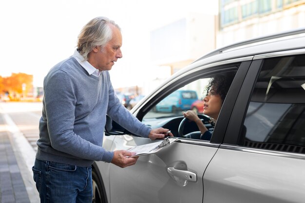 Person preparing to get driver license