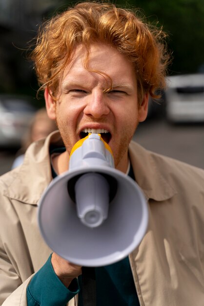 person protesting for climate change