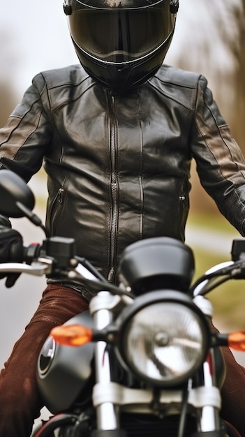 Free photo person riding a powerful motorcycle