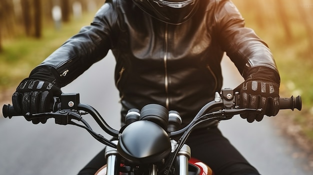 Free photo person riding a powerful motorcycle