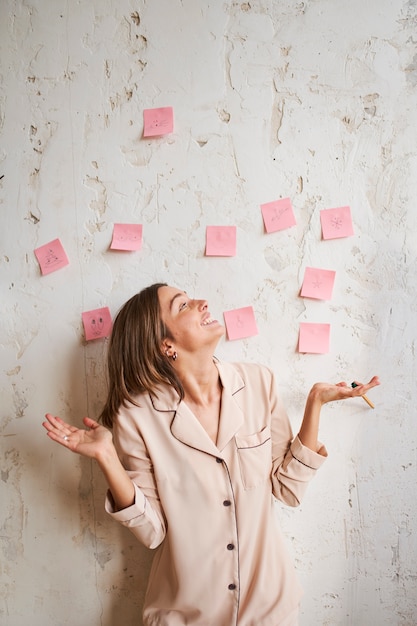 Free Photo person setting their new year goals