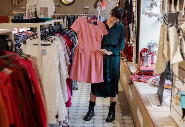 Person shopping in second hand market