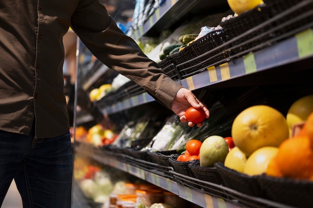 Person shopping with face mask