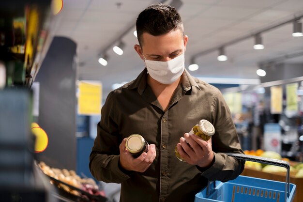 Person shopping with face mask