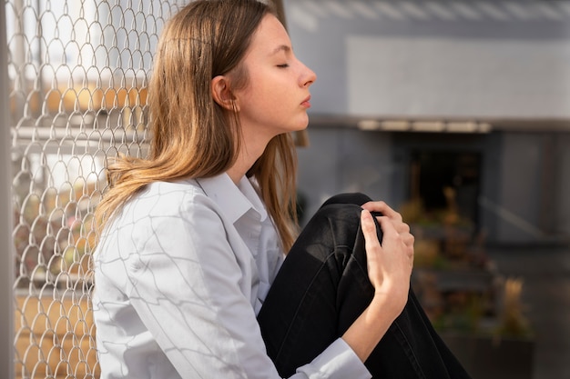 Free photo person suffering from bullying