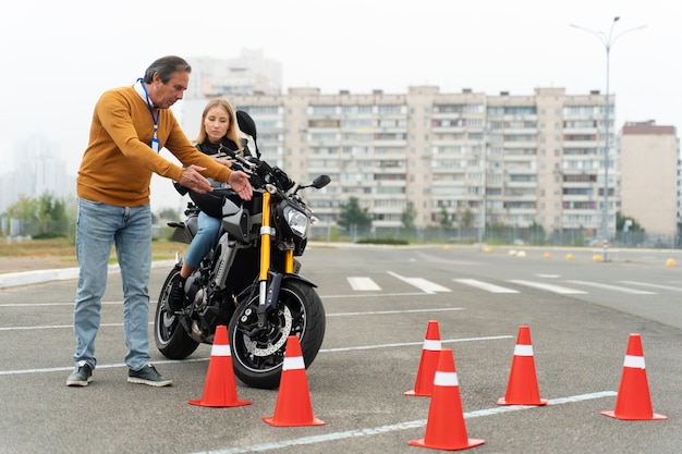 Free photo person taking driver's license exam