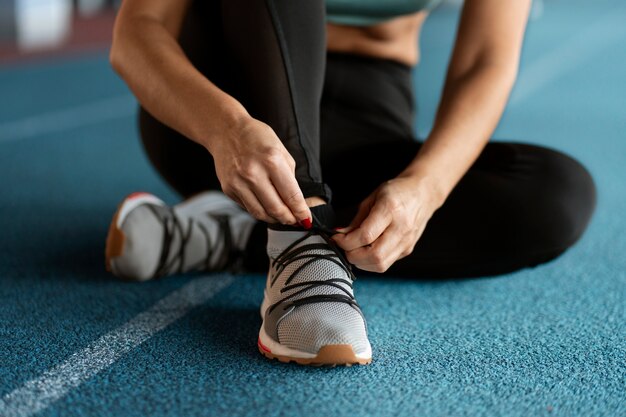 Foto gratuita formazione personale per l'atletica