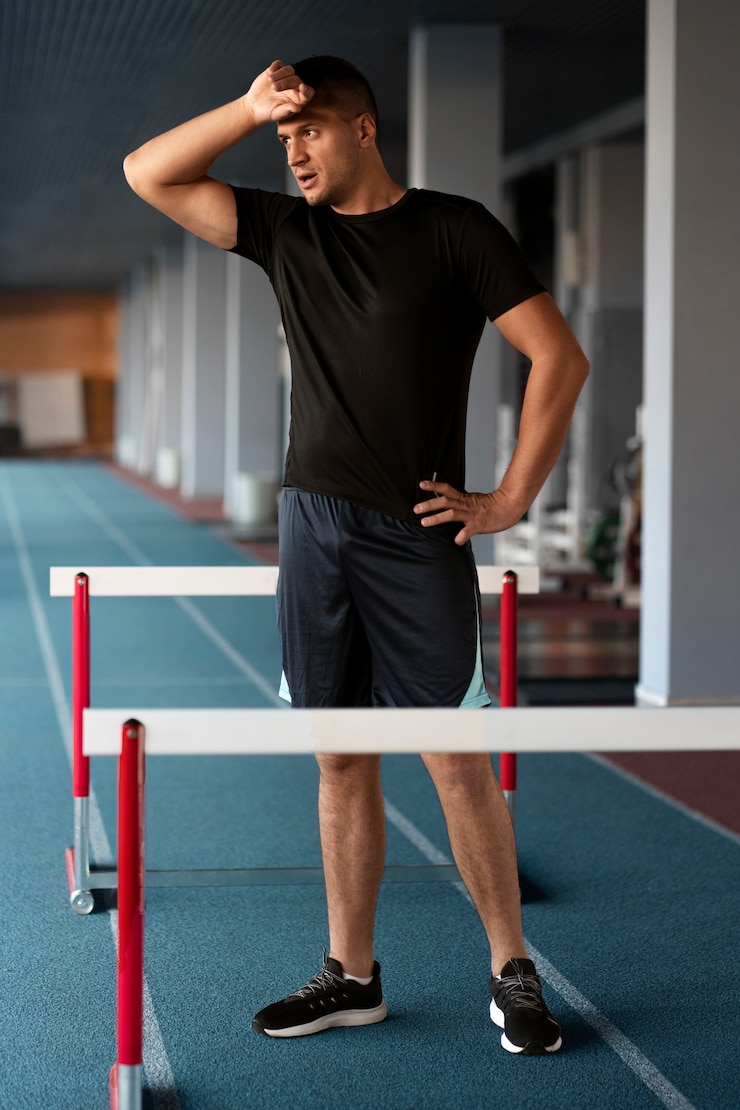 Free Photo person training for athletics
