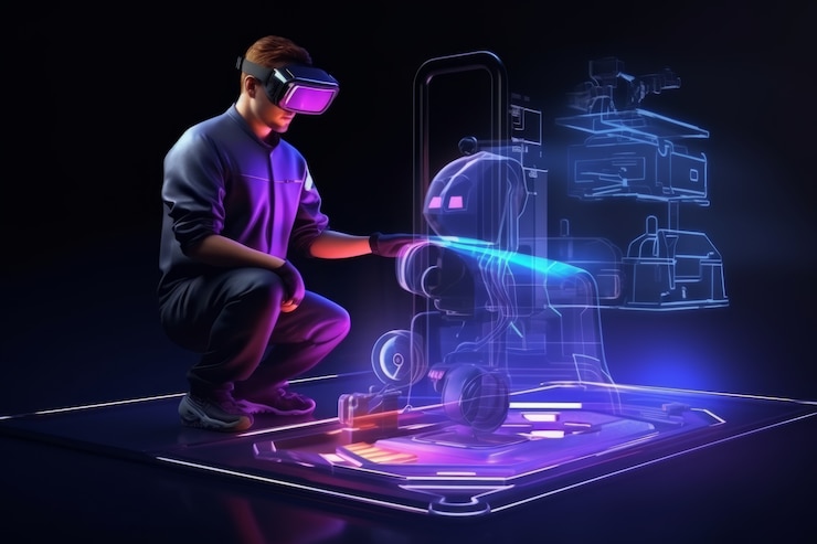 Free Photo person using ar technology to perform their occupation