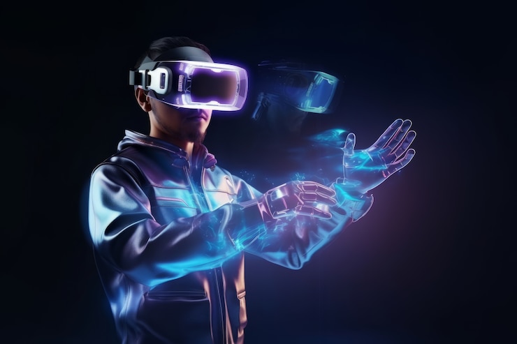 Free Photo person using ar technology to perform their occupation