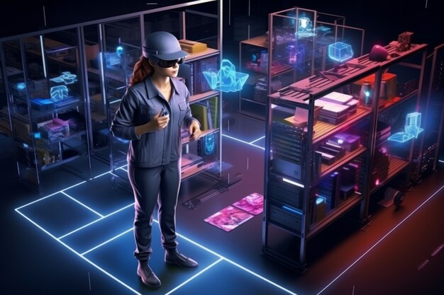 Person using ar technology in their daily occupation