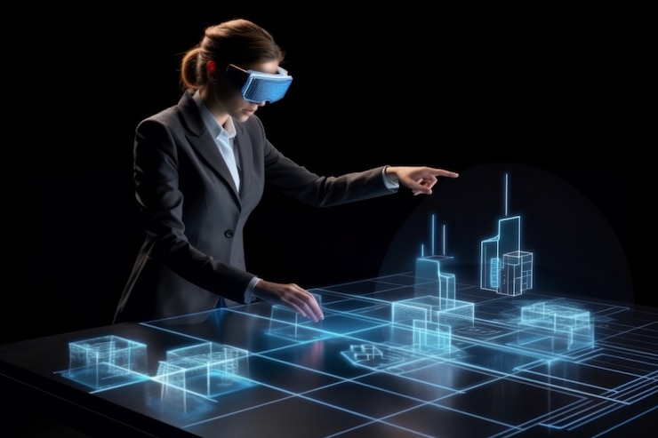Free Photo person using ar technology in their daily occupation