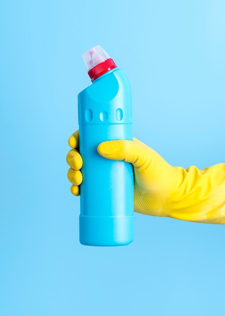 Person using disinfection solution