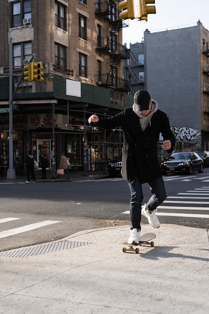 Person using eco transport in new york