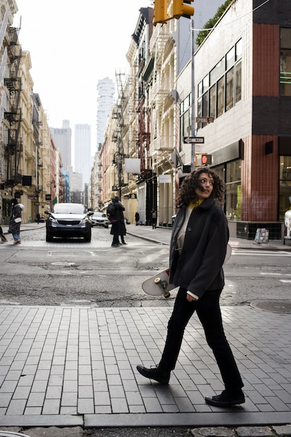 Person using eco transport in new york